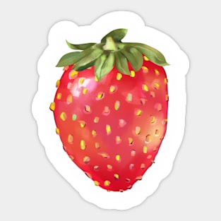 colorful strawberry oil painting Sticker